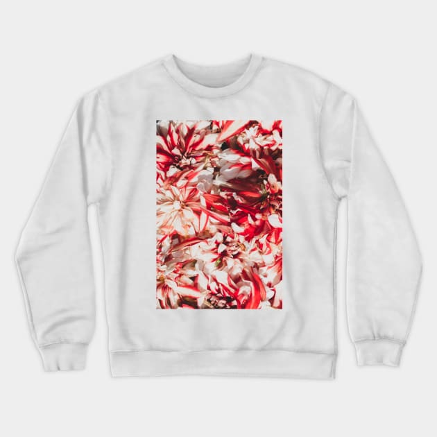 Pretty Red and White Flowers Crewneck Sweatshirt by RenataCacaoPhotography